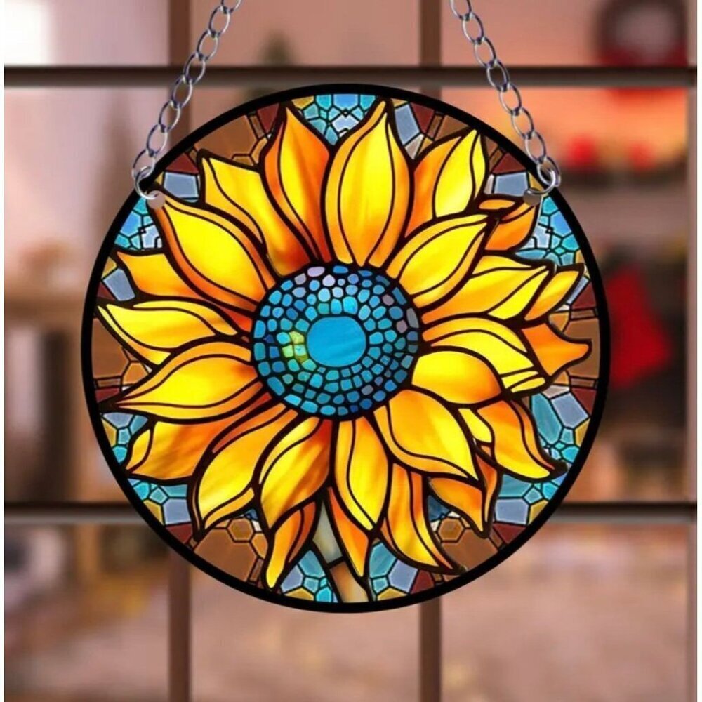 Sunflower Stained Glass Suncatcher
